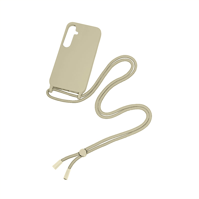 Rixus For Samsung Galaxy A25 5G A256B TPU Necklace Cord Cover Gold
