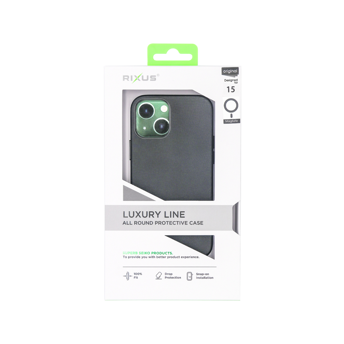 Rixus For iPhone 15 Classic 02 Case With MagSafe Black