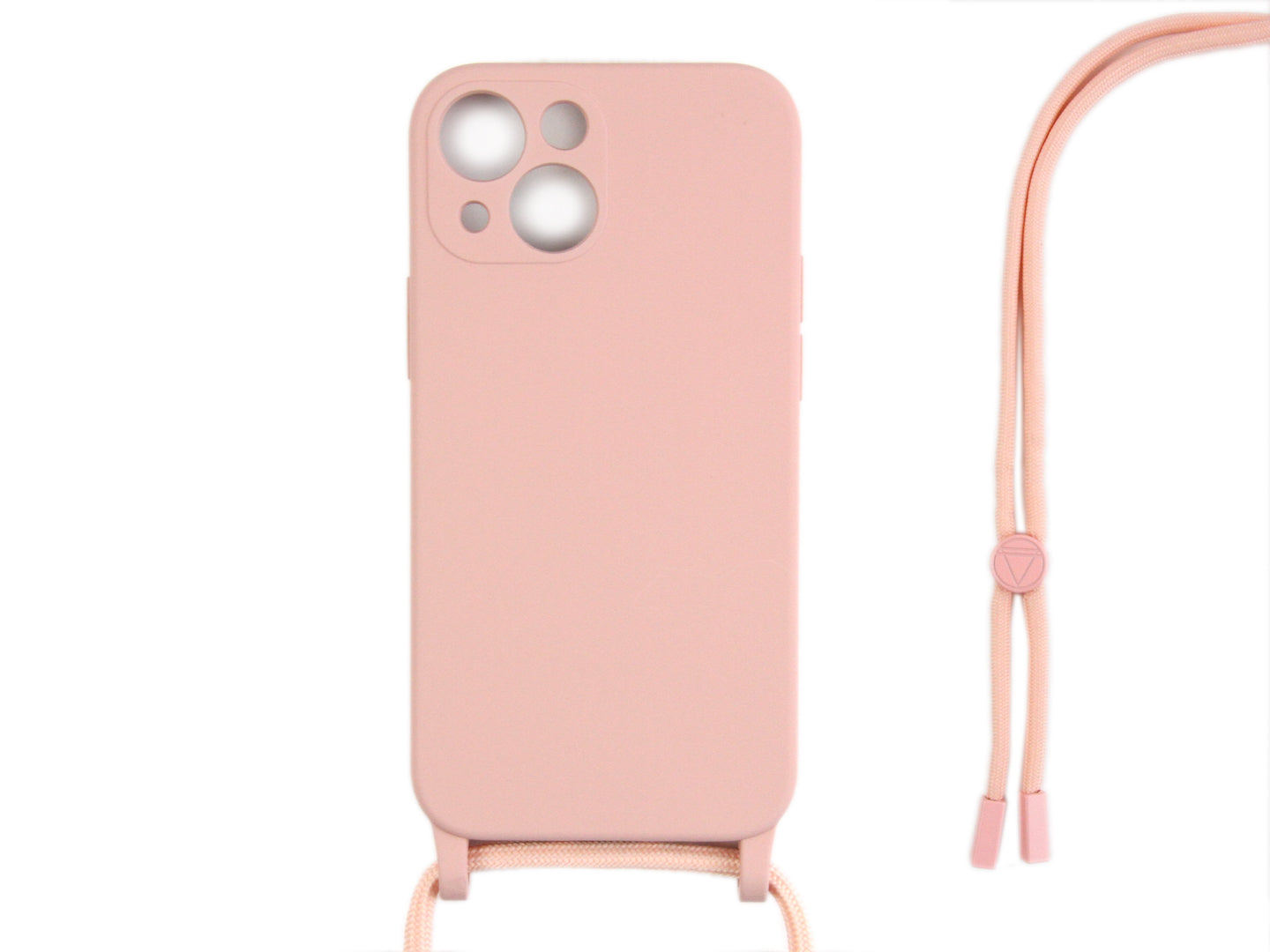 Rixus For iPhone 14 TPU Necklace Cord Cover Pink