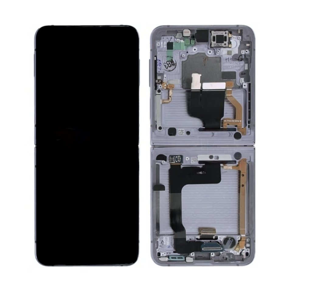 Samsung Galaxy Z Flip4 5G F721B Display And Digitizer With Frame White Service Pack