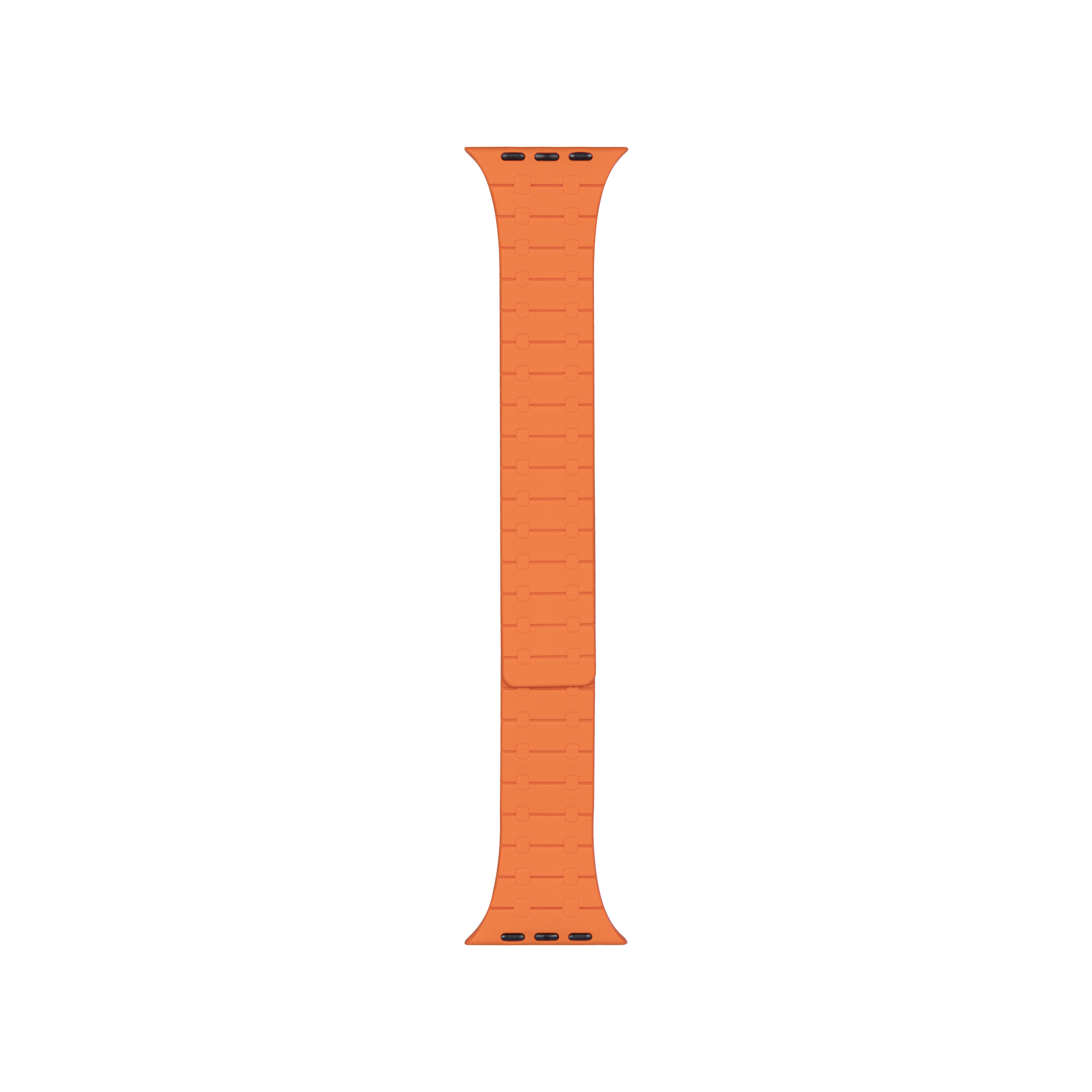 For Apple Watch 42mm, 44mm, 45mm, 49mm Magnetic Silicone Band Double Color Orange/Black Retail Box