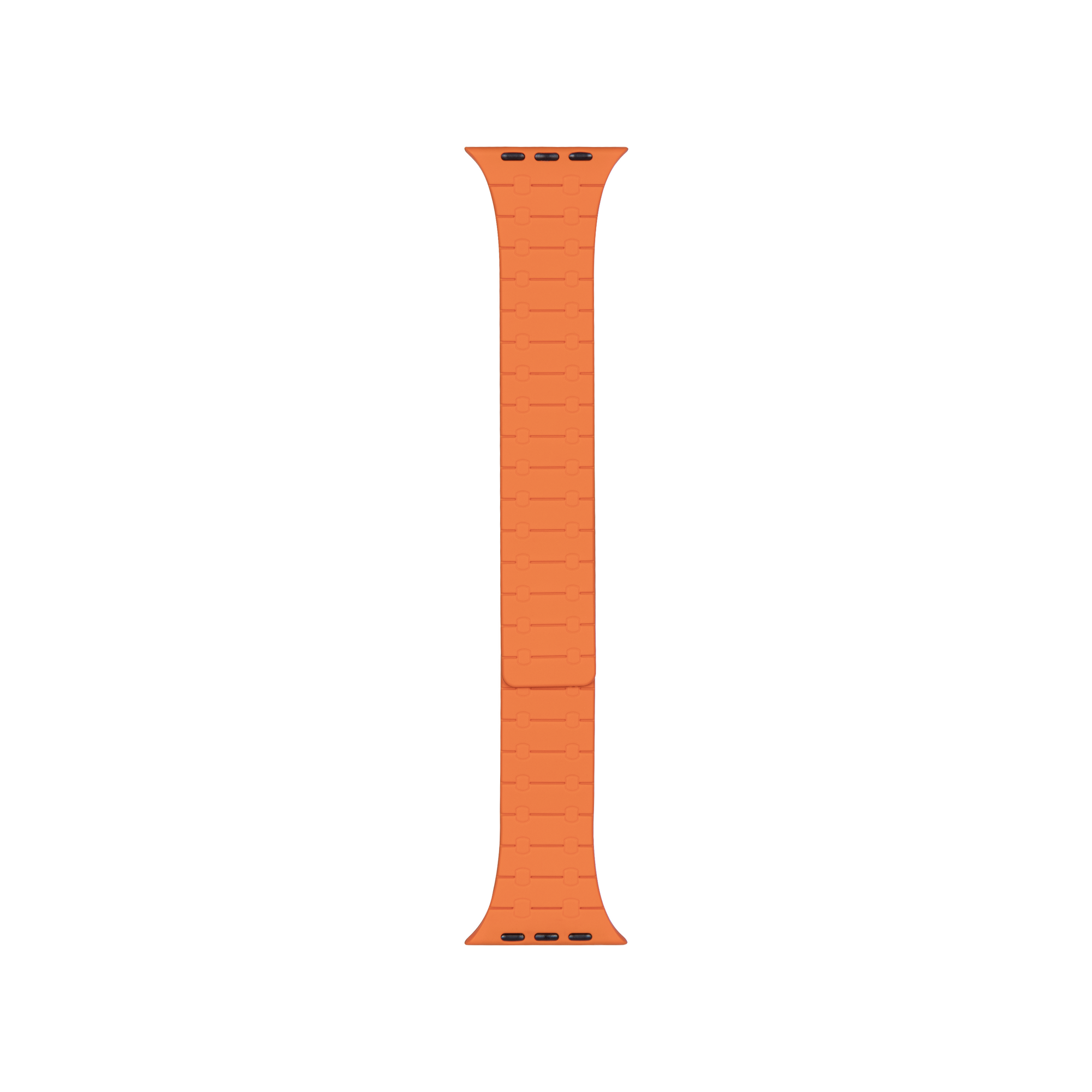 For Apple Watch 42mm, 44mm, 45mm, 49mm Magnetic Silicone Band Double Color Orange/Black Retail Box