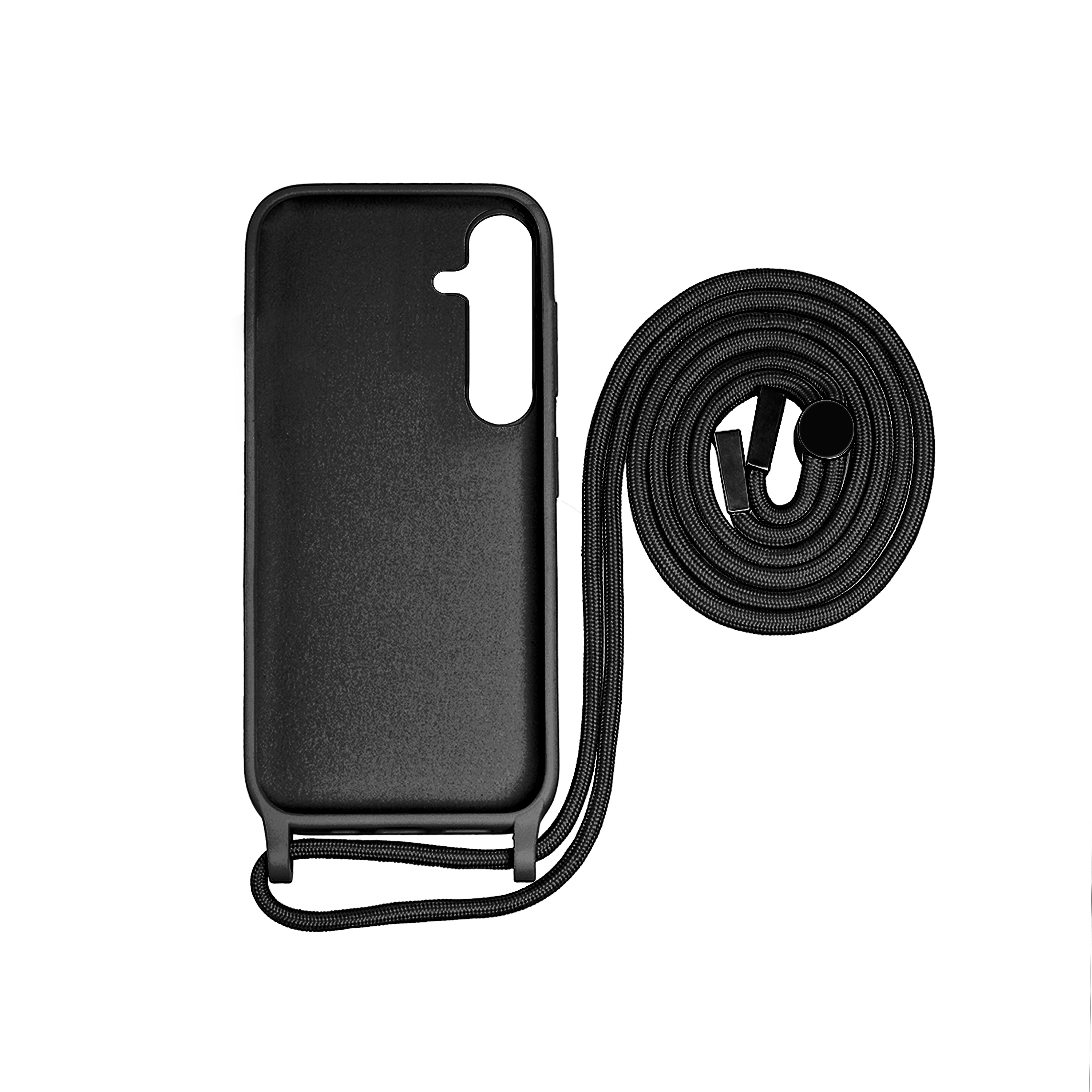 Rixus For Samsung Galaxy A15 5G A156B TPU Necklace Cord Cover Black