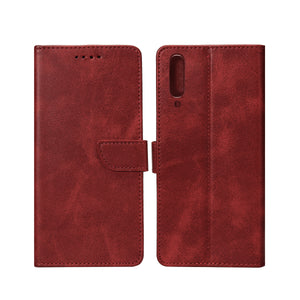 Rixus Bookcase For Samsung Galaxy A7 A750F Dark Red