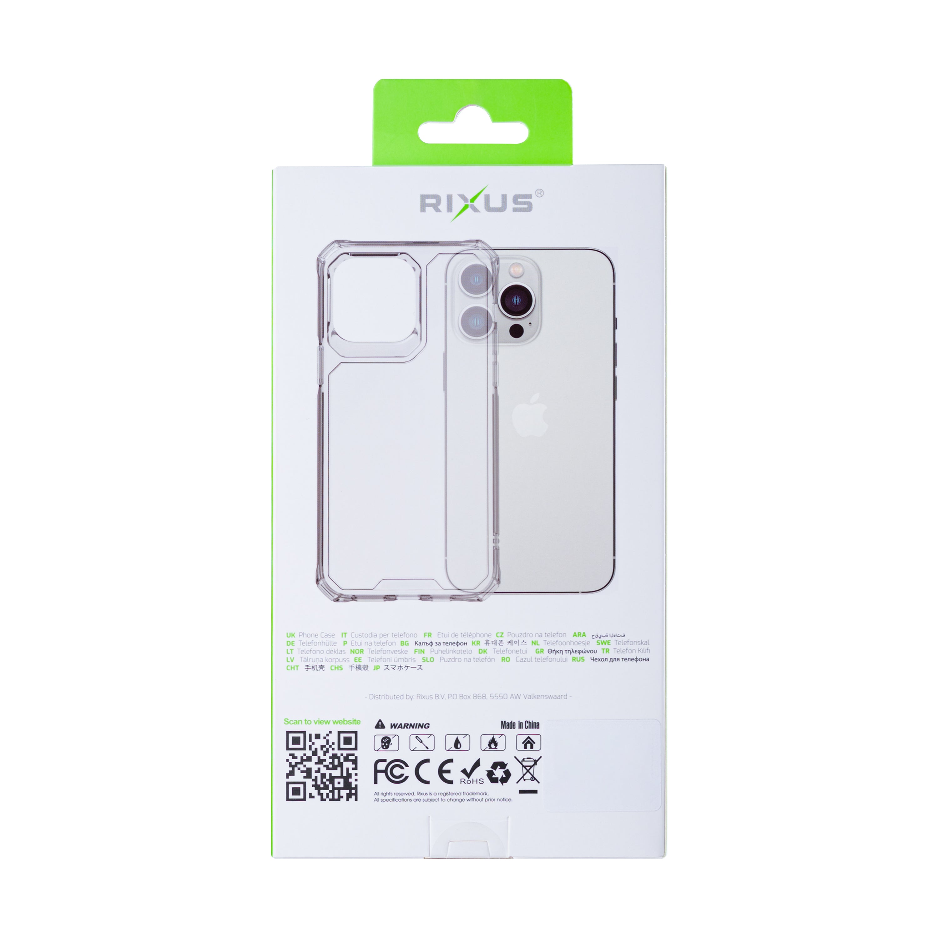 Rixus For iPhone 15 Pro Max Armor-X Anti Shock Case Transparent