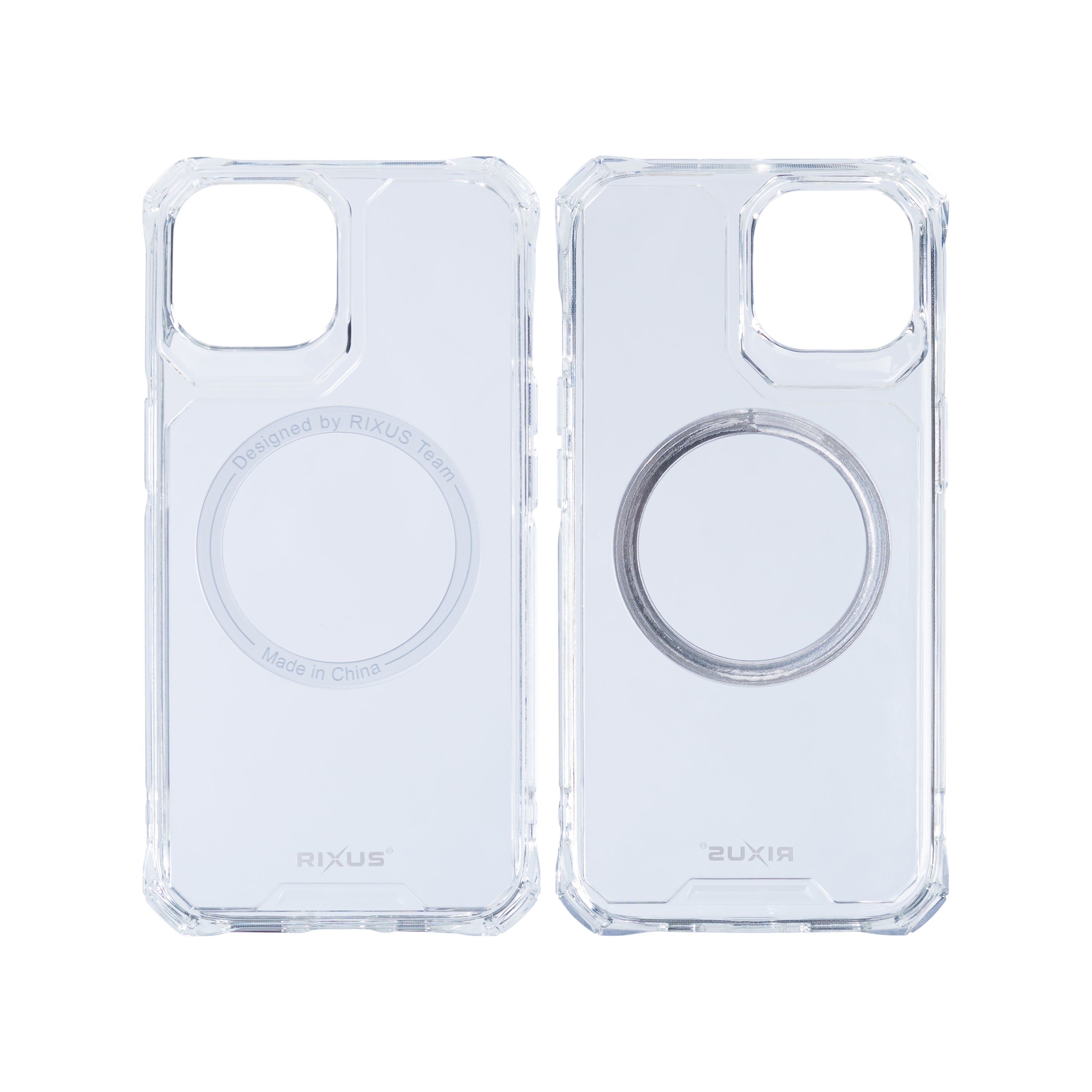 Rixus For iPhone 14 Plus Armor-X Anti Shock Case With MagSafe Transparent