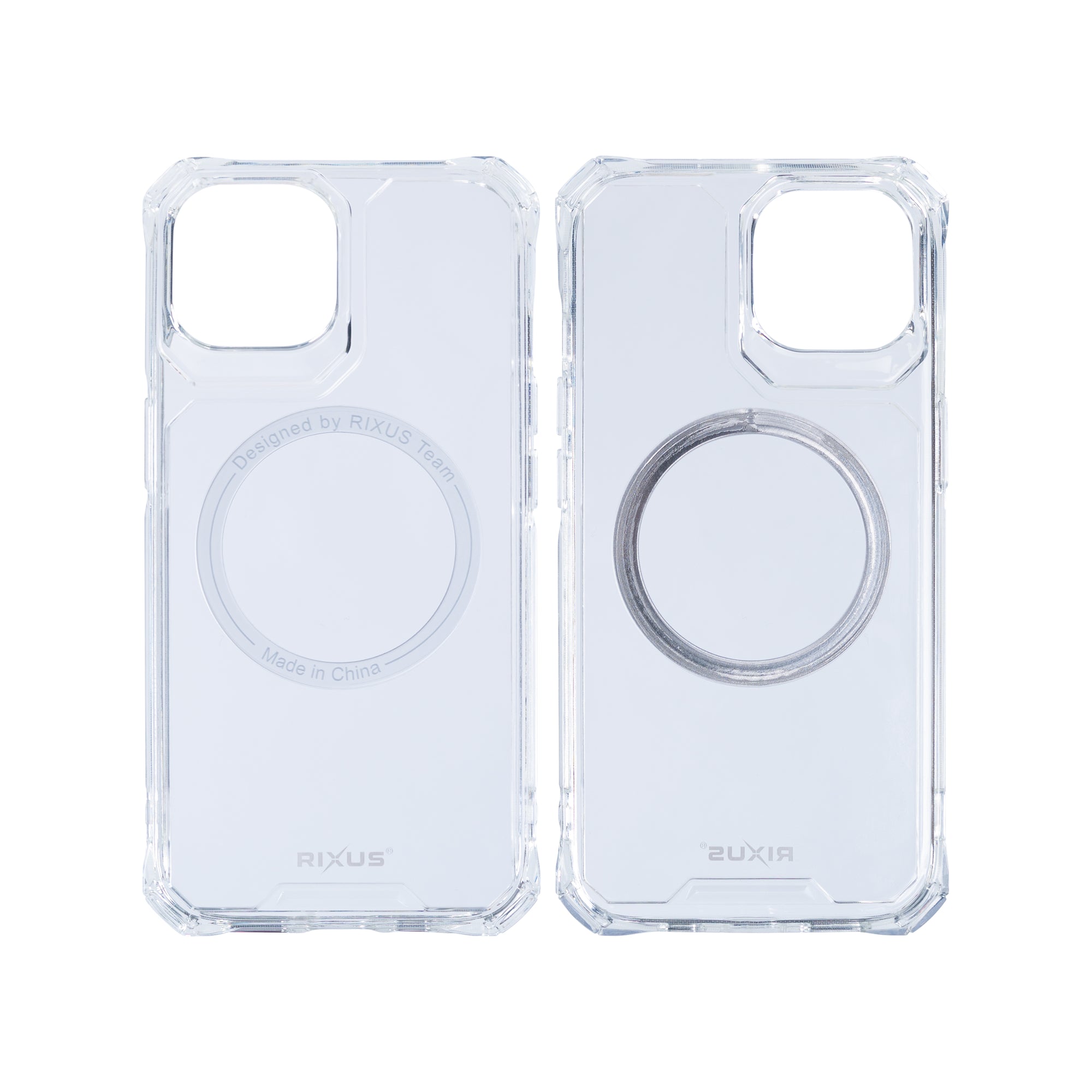 Rixus For iPhone 14 Plus Armor-X Anti Shock Case With MagSafe Transparent