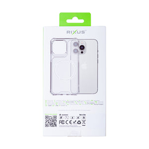 Rixus For iPhone 14 Plus Armor-X Anti Shock Case With MagSafe Transparent