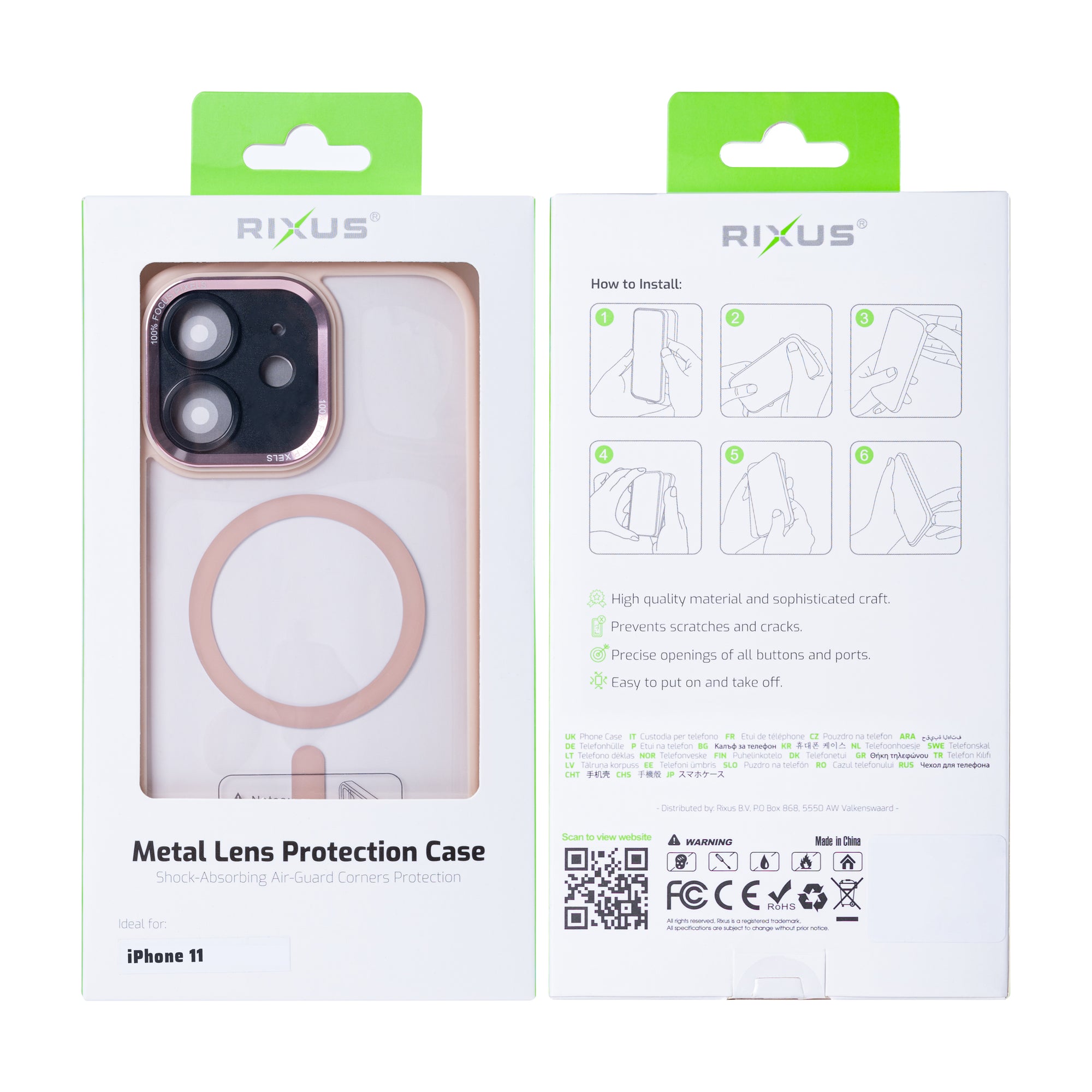 Rixus Classic 04 Case With MagSafe For iPhone 11 Pink