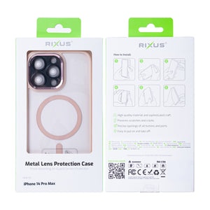 Rixus Classic 04 Case With MagSafe For iPhone 14 Pro Max Pink