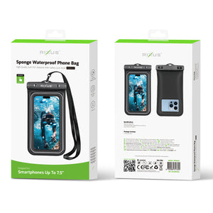 Rixus RXBG22 Sponge Waterproof Phone Bag Black