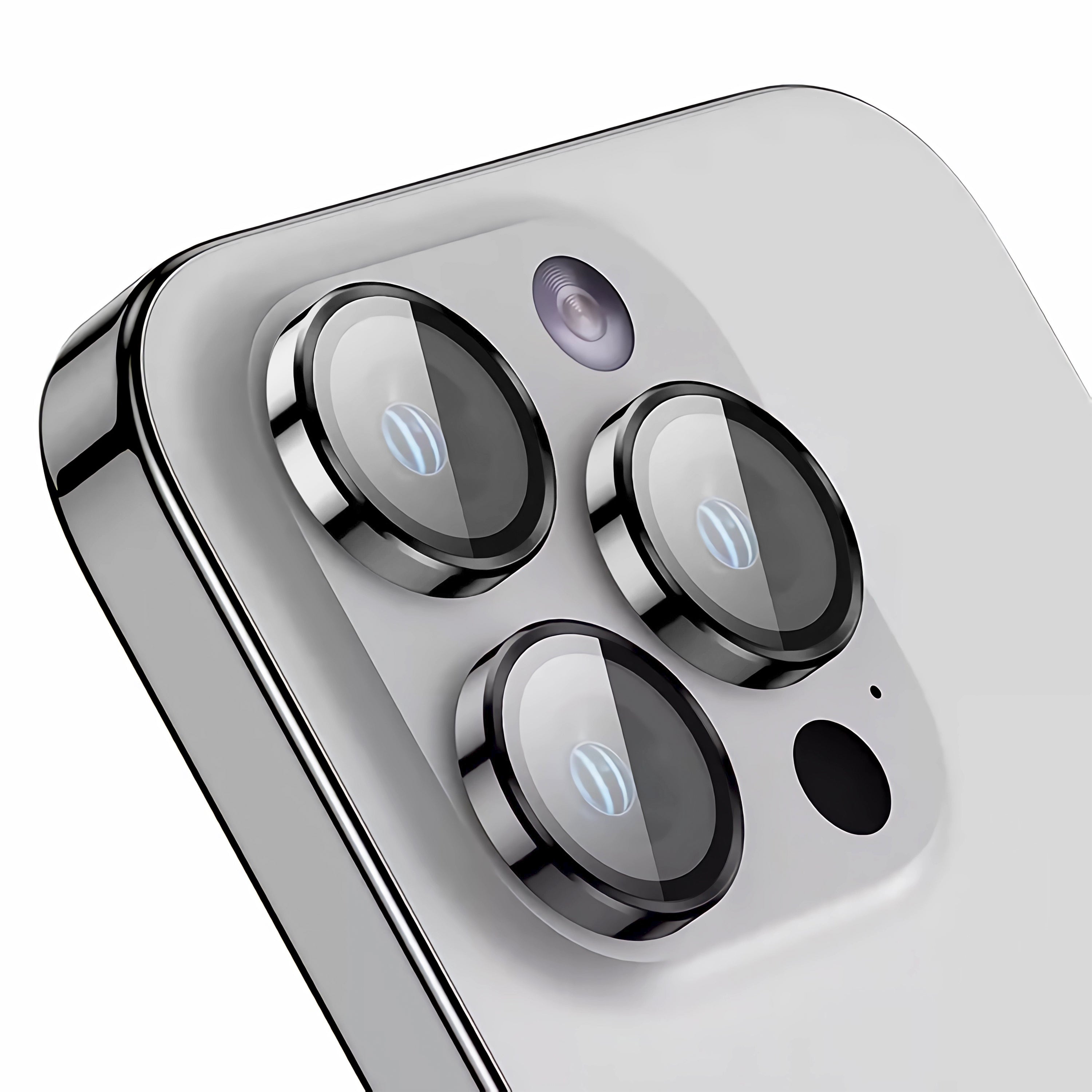 Rixus Metal Shield Camera Tempered Glass For iPhone 16,16 Plus,17 Silver