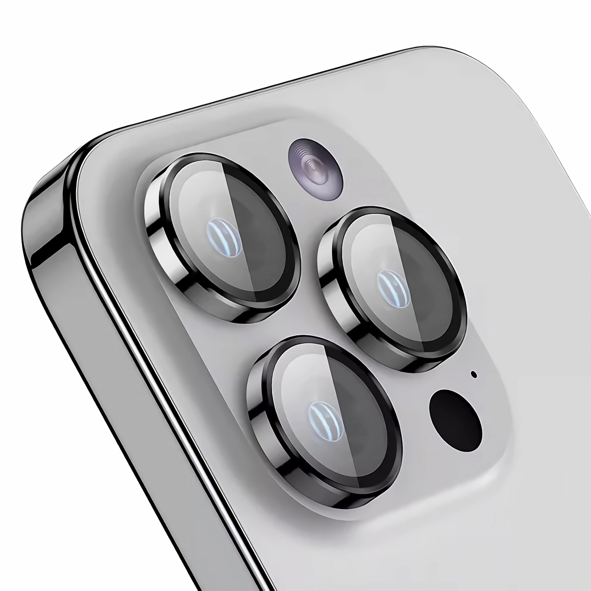 Rixus Metal Shield Camera Tempered Glass For iPhone 16,16 Plus,17 Silver