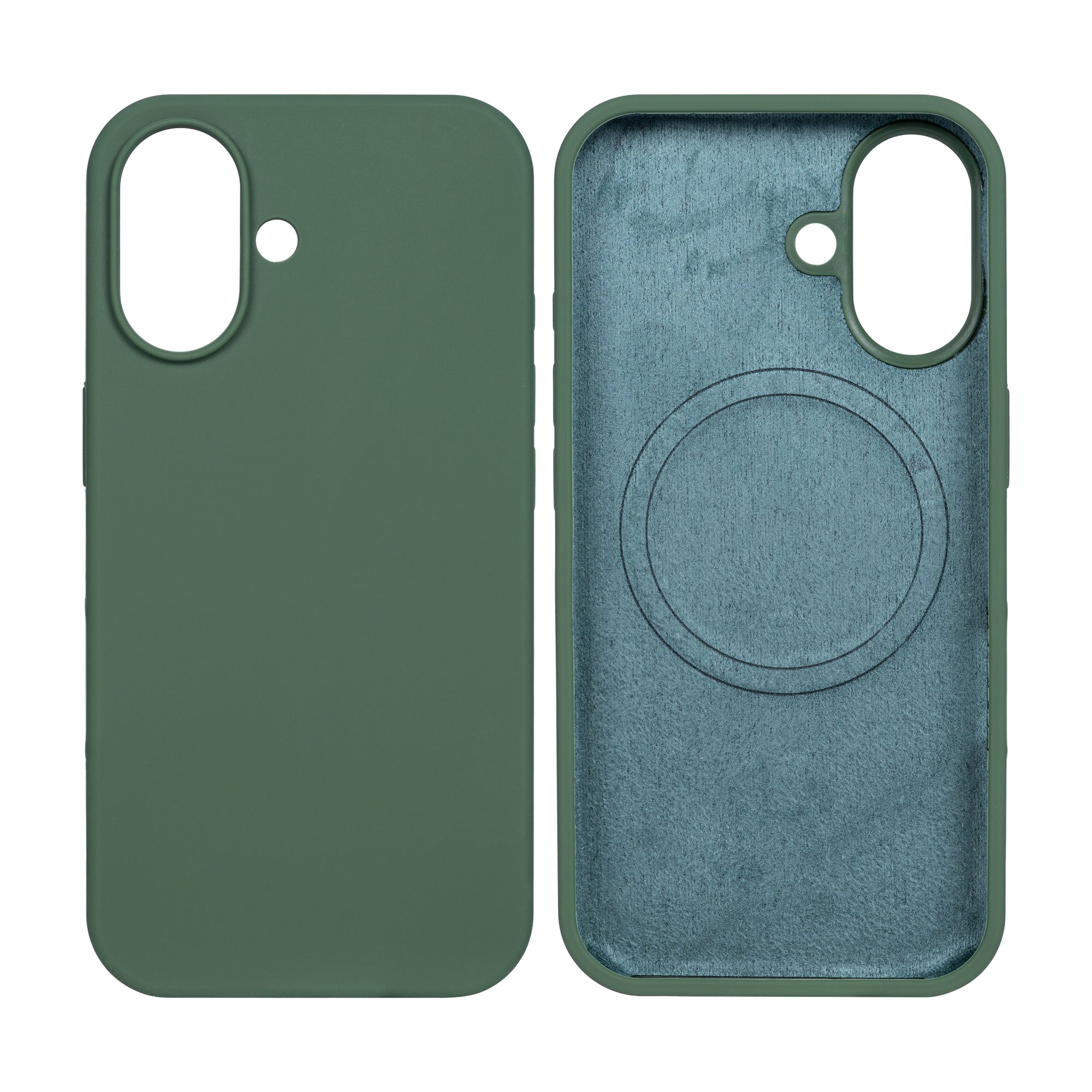 Rixus For iPhone 16 Soft TPU Phone Case With MagSafe Dark Green