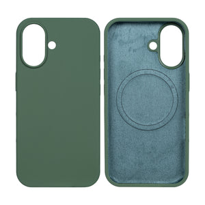 Rixus For iPhone 16 Soft TPU Phone Case With MagSafe Dark Green