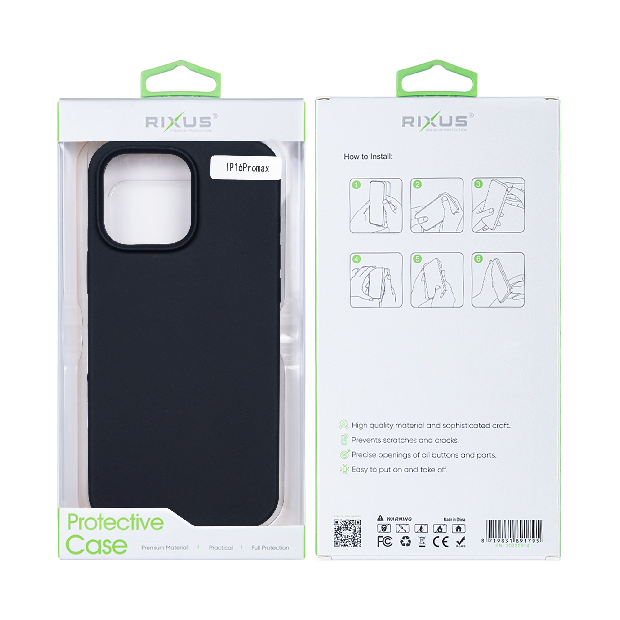 Rixus For iPhone 16 Pro Max Soft TPU Phone Case With MagSafe Black