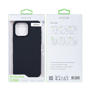 Rixus For iPhone 16 Pro Max Soft TPU Phone Case With MagSafe Black