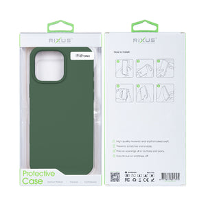 Rixus For iPhone 16 Pro Max Soft TPU Phone Case With MagSafe Dark Green