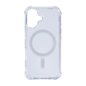 Rixus For iPhone 16 Anti-Burst Case With MagSafe Transparent