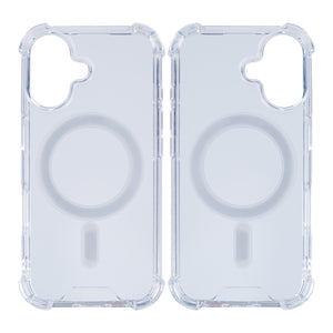 Rixus For iPhone 16 Anti-Burst Case With MagSafe Transparent