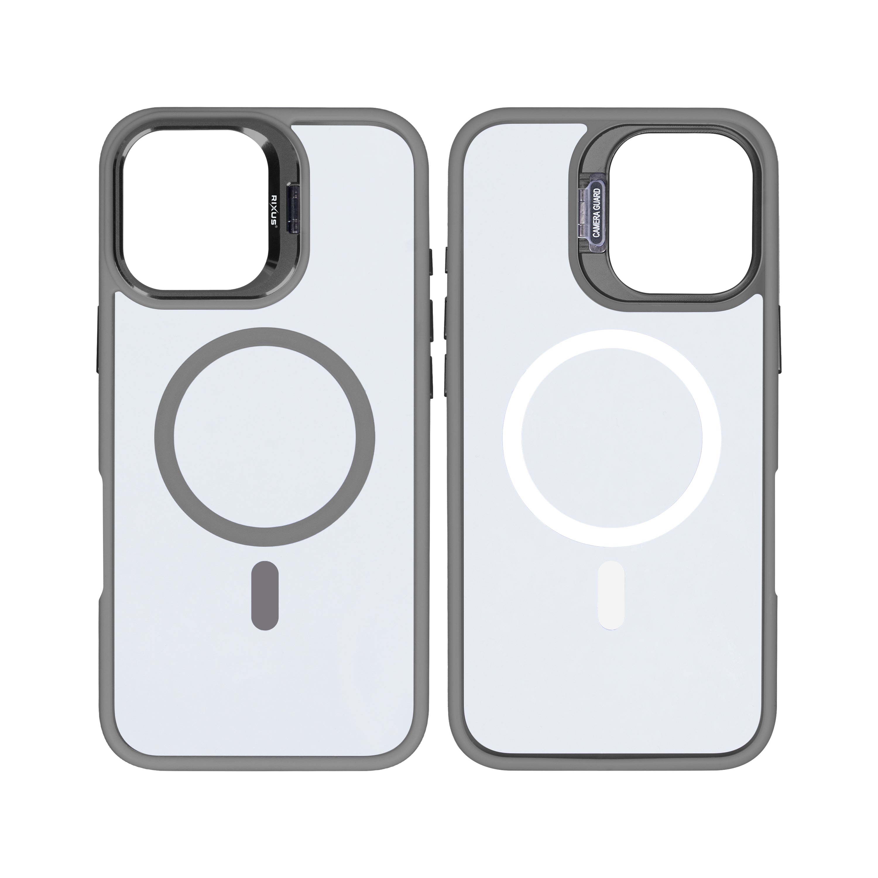 Rixus Classic 03 Case With MagSafe For iPhone 16 Plus Titanium Grey
