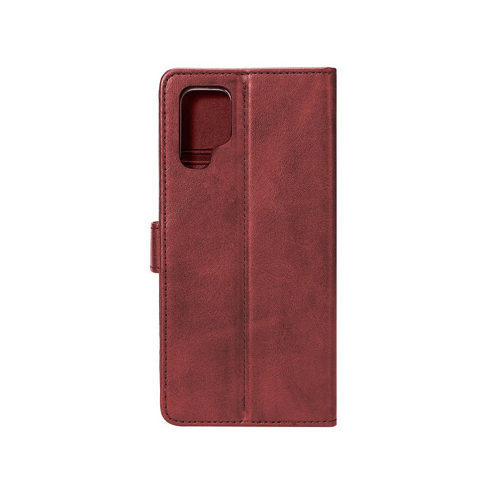 Rixus Bookcase For Samsung Galaxy S23 Ultra S918B Dark Red