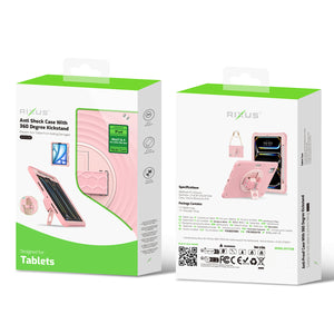 Rixus RXTC08 Anti Shock Case For iPad 7, 8, 9 10.2" (2019, 2020, 2021) Cherry Blossoms Pink