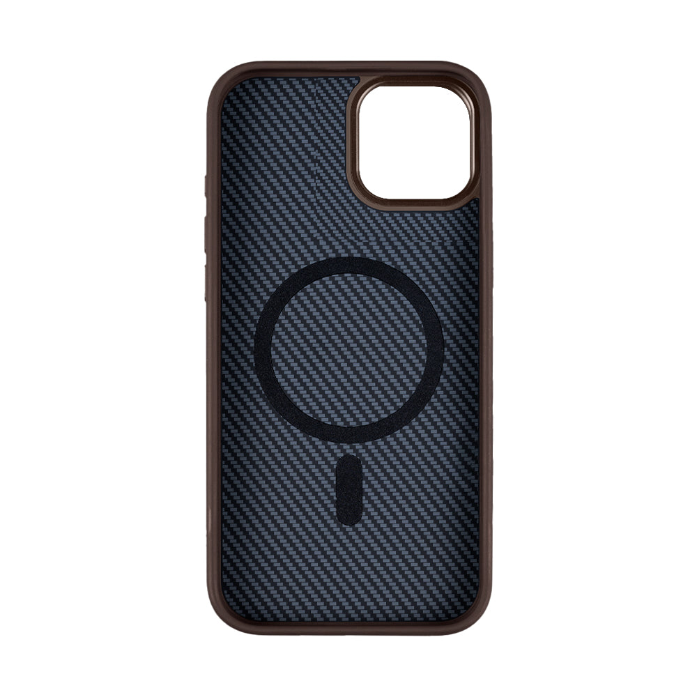 Rixus Mag Carbon With MagSafe For iPhone 14 Brown