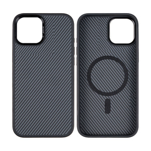 Rixus Mag Carbon With MagSafe For iPhone 14 Titanium Black