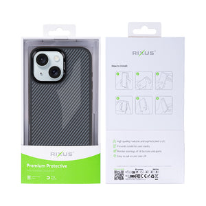 Rixus Mag Carbon With MagSafe For iPhone 14 Titanium Black