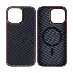 Rixus Mag Carbon With MagSafe For iPhone 14 Pro Brown