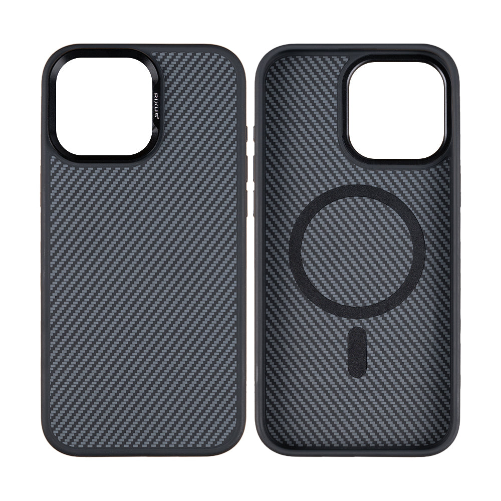 Rixus Mag Carbon With MagSafe For iPhone 14 Pro Titanium Black