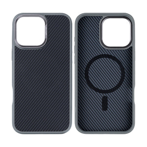 Rixus Mag Carbon With MagSafe For iPhone 16 Pro Titanium Grey