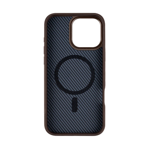 Rixus Mag Carbon With MagSafe For iPhone 16 Pro Brown