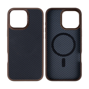 Rixus Mag Carbon With MagSafe For iPhone 16 Pro Brown