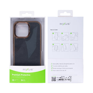 Rixus Mag Carbon With MagSafe For iPhone 16 Pro Brown