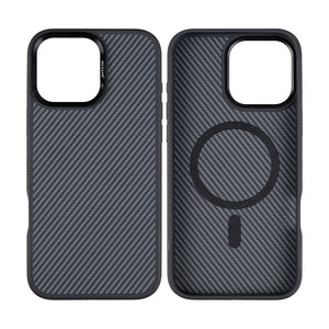 Rixus Mag Carbon With MagSafe For iPhone 16 Pro Titanium Black