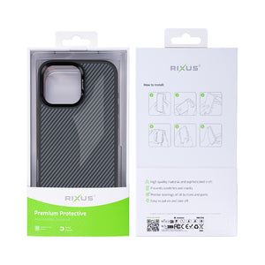 Rixus Mag Carbon With MagSafe For iPhone 16 Pro Titanium Black