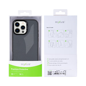 Rixus Mag Carbon With MagSafe For iPhone 16 Pro Titanium Black