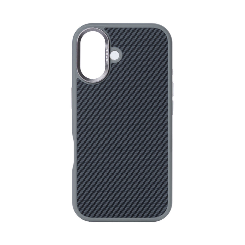 Rixus Mag Carbon With MagSafe For iPhone 16 Plus Titanium Grey