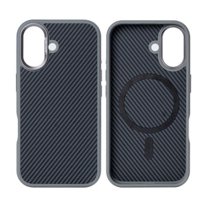 Rixus Mag Carbon With MagSafe For iPhone 16 Plus Titanium Grey