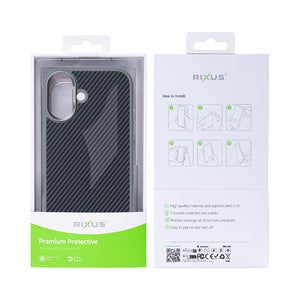 Rixus Mag Carbon With MagSafe For iPhone 16 Plus Titanium Grey