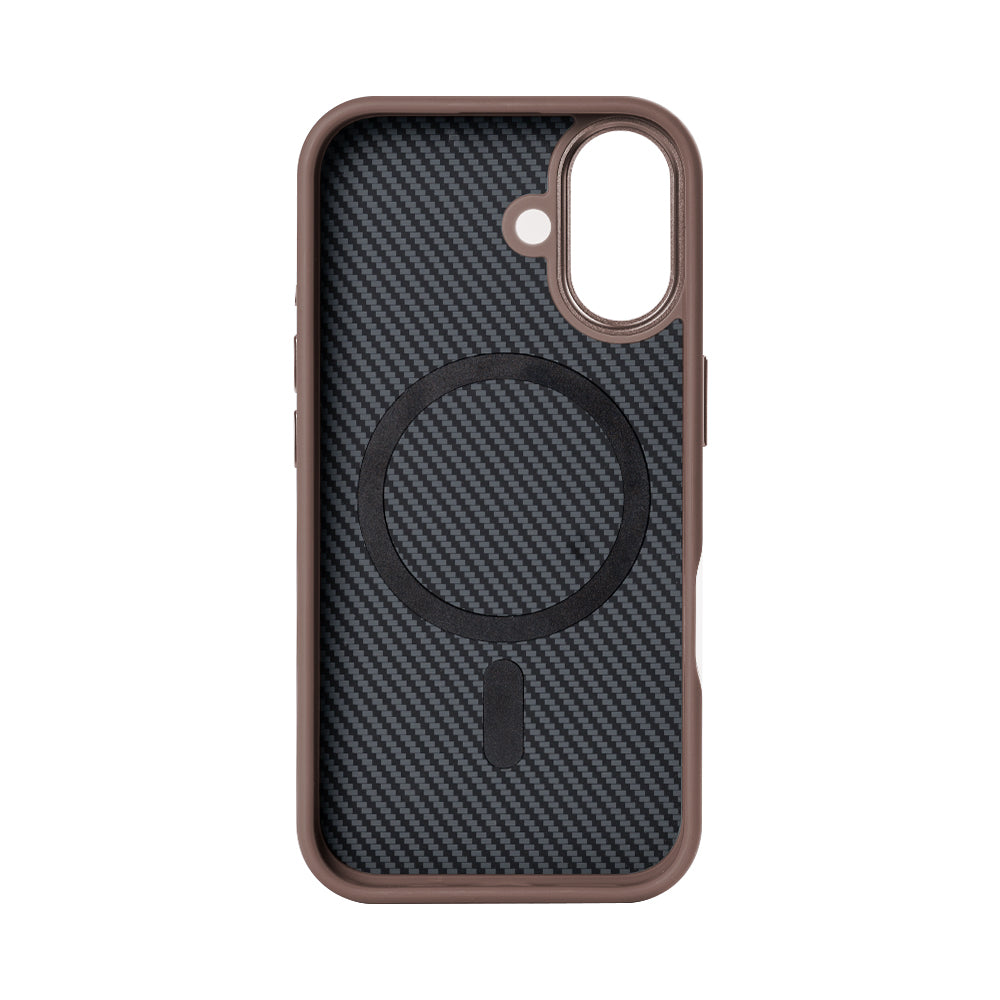 Rixus Mag Carbon With MagSafe For iPhone 16 Plus Brown