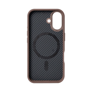 Rixus Mag Carbon With MagSafe For iPhone 16 Plus Brown