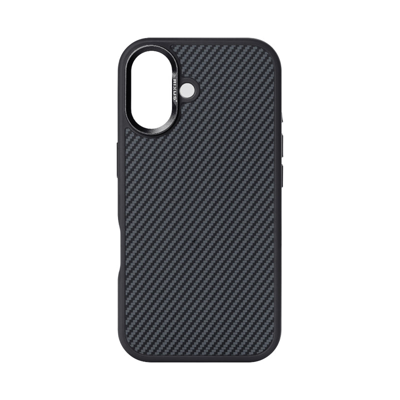 Rixus Mag Carbon With MagSafe For iPhone 16 Plus Titanium Black