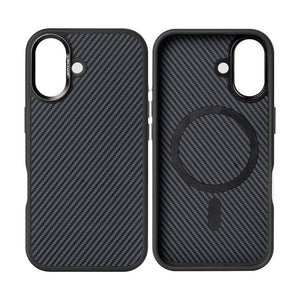 Rixus Mag Carbon With MagSafe For iPhone 16 Plus Titanium Black