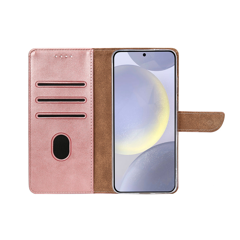 Rixus Bookcase For Samsung Galaxy S25 S9310 Pink
