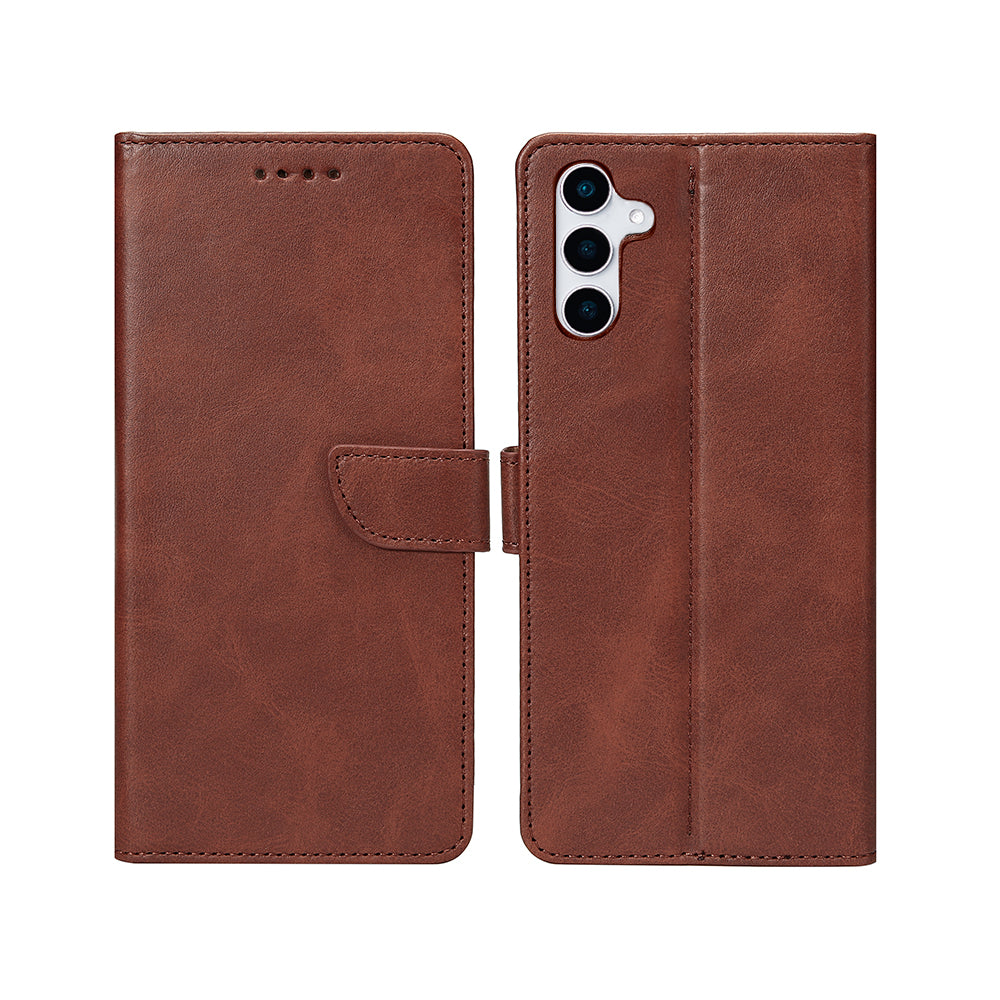 Rixus Bookcase For Samsung Galaxy S25 S9310 Brown