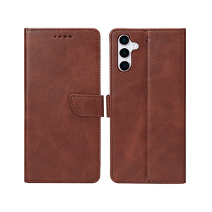 Rixus Bookcase For Samsung Galaxy S25 S9310 Brown