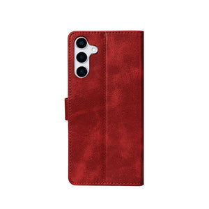 Rixus Bookcase For Samsung Galaxy S25 S9310 Dark Red
